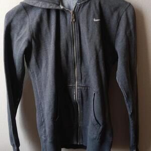 Nike Men's Gray Zip-Up Hoodie Sweatshirt Size Small